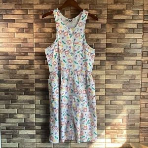 Vintage 80’s Women’s Small Geometric Multi Color  Midi Dress KZK Limited